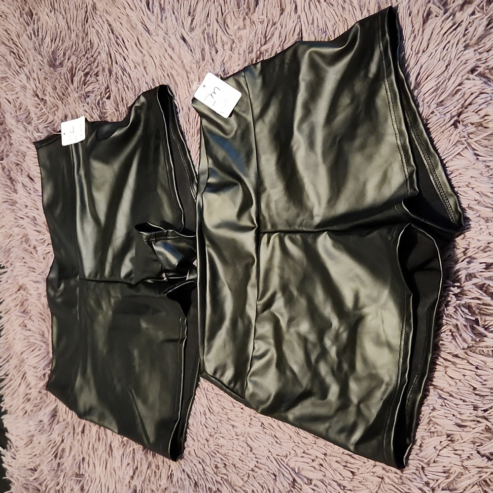 Topping - leather Black Shorts